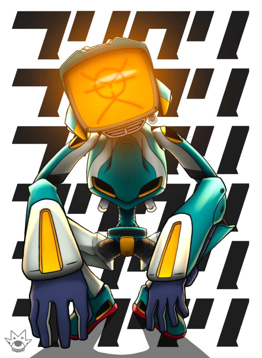 Canti Squat Poster, FLCL, Anime Art Print, Vibrant Styalized Poster ...