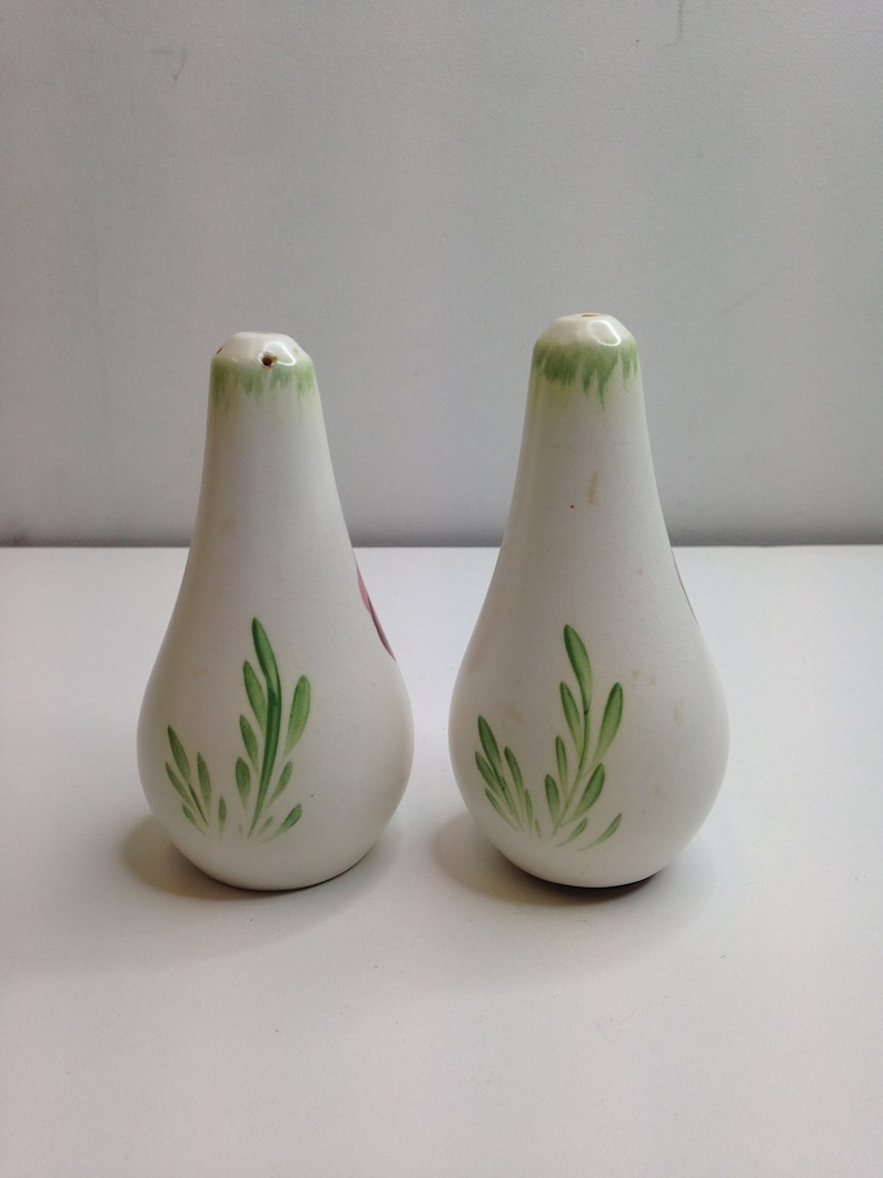 Lovely Pretty Condiment Set Vintage 1980/'s Salt /& Pepper Pots Cruet Set Pink and Purple Poppies Floral Detail In Good Condition