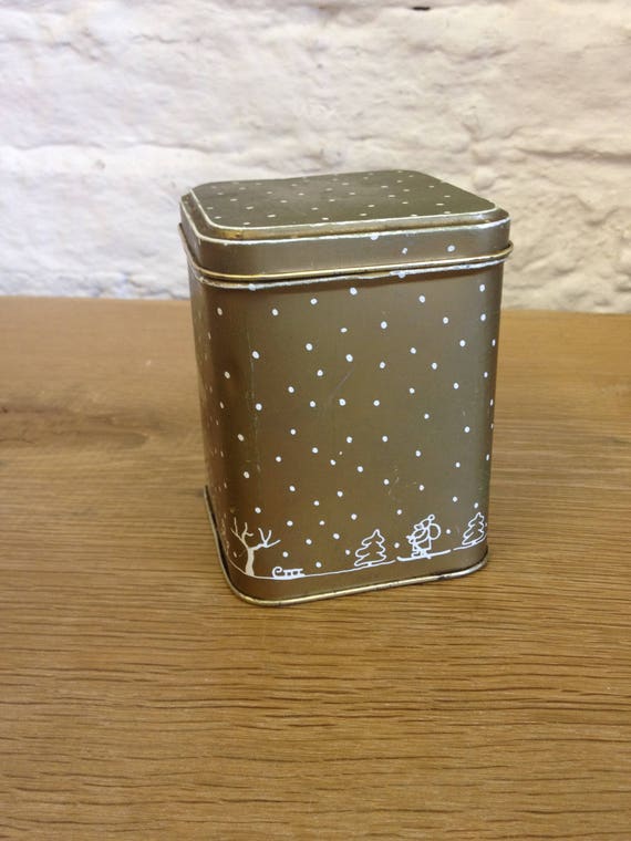 Vintage Wilko Gold Metal Classical Biscuit Tin With White Etsy