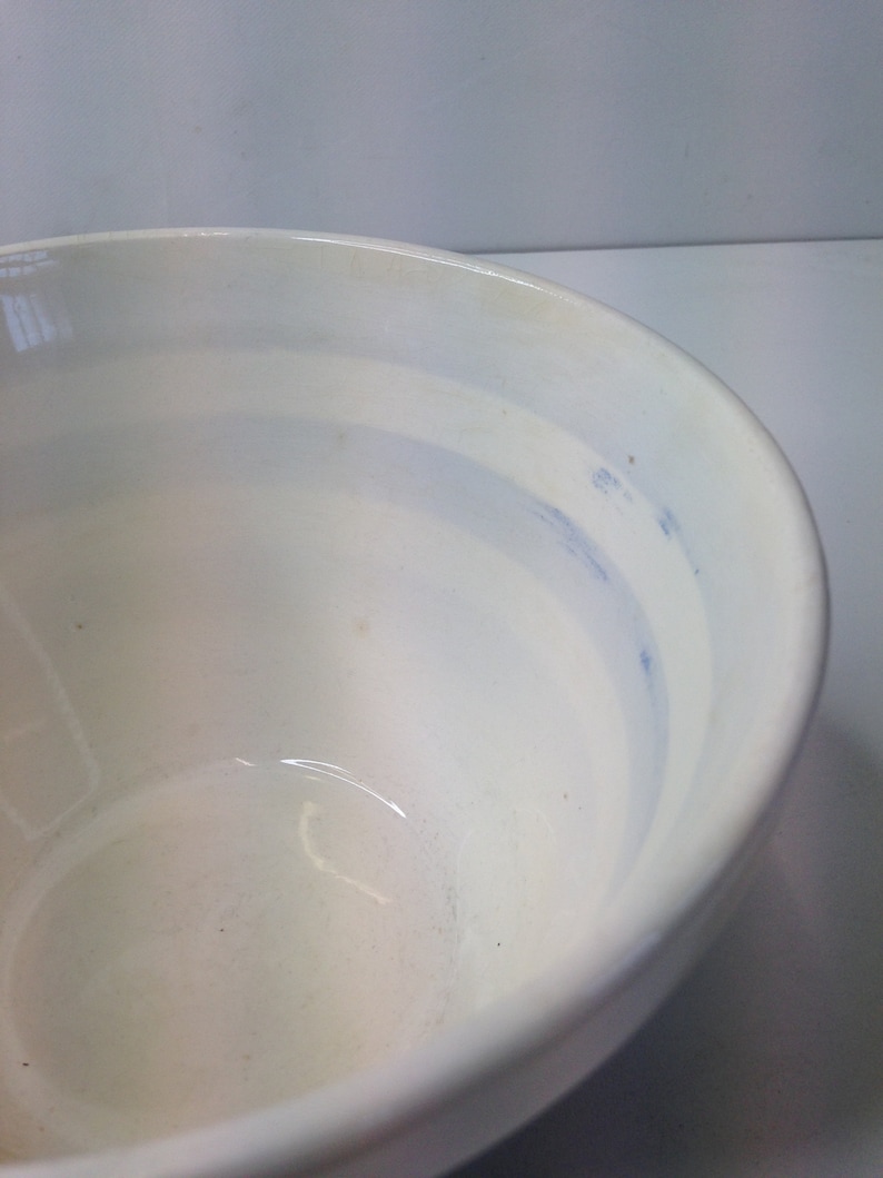 Vintage T G Green Style Staffordshire Blue Mixing Pudding In Good Condition Nice Bright Striped Pattern