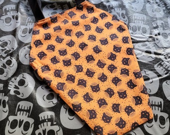 The Black Cat Orange Coffin Tote