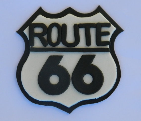 1 Edible Large Route 66 Sign Las Vegas Plaque Cake Topper Etsy