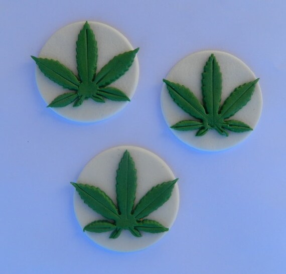12 Edible Pot Cannabis Weed Leaf Cupcake Toppers Decorations Etsy