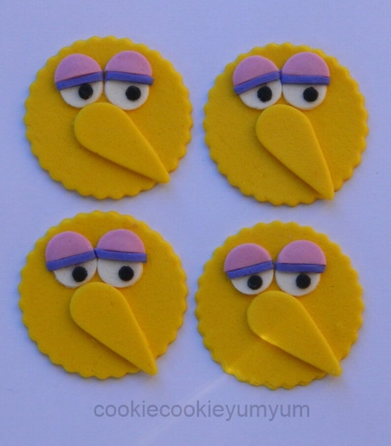 12 Edible Sesame Street Big Bird Cupcake Cake Topper Etsy