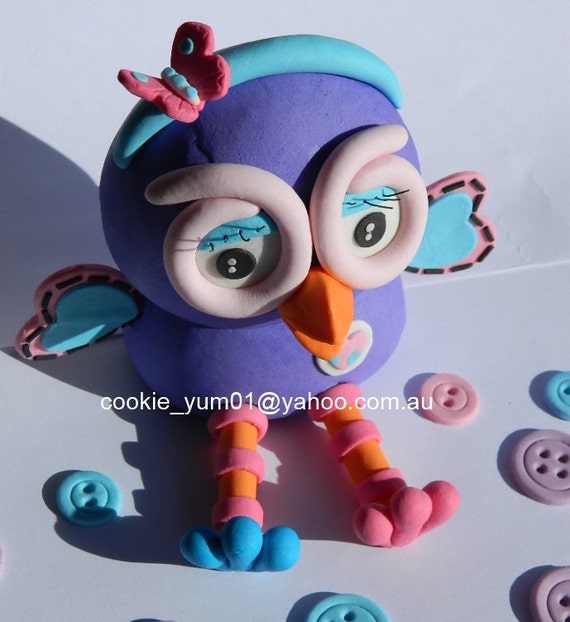1 Edible 3d Hootabelle From Giggle Hoot Owl Cake Decoration Etsy