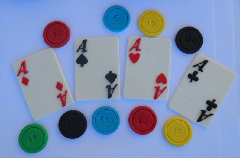 24 edible PLAYING CARDS POKER chips las vegas cake cupcake Etsy