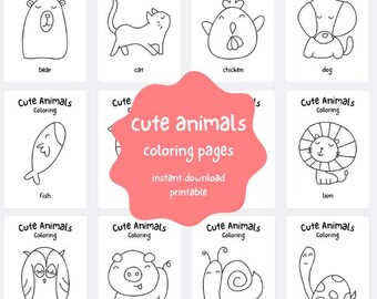 Desenhos de animais fofos para colorir - 15 páginas prontas para imprimir