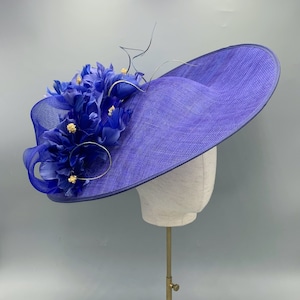 Royal blue saucer hat fascinator