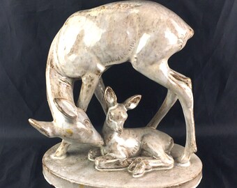 Art-decobeeldje hert: Rudolf Rempel Duits keramiek, verzamelobject jaren 1940