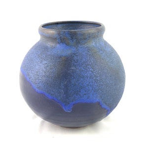 Vintage pottery, Retro vase, blue and black, Studio pottery, West German vase, 70s pottery, mid century vase, Art pottery, Home decor, vases