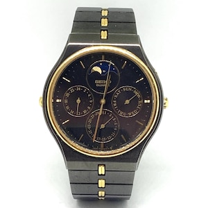 Vintage Watch, Seiko Moonphase, Calender, 7F39-8020, 90's Watch