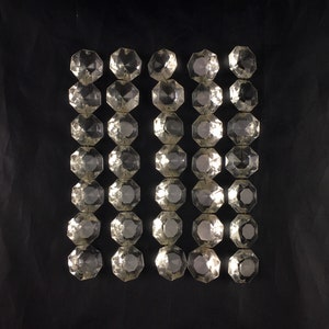 Vintage Art Deco Chandelier Prisms: Octagonal Crystal Beads