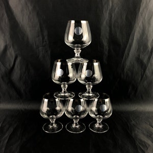 6 Vintage Cognac Glasses, Comtesse Germany, Brandy glasses, Mid Century, Crystal glasses, vintage glass, Home and Living, Barware