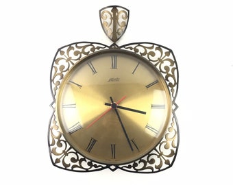 Vintage Atlanta Electric Wall Clock: German Mid-Century Modern Decor