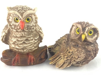 Owl figurines, Cerrini owls, little owls, birds, bird figurines, vintage birds, vintage figurine, Home & Living, Home Décor, Ornaments