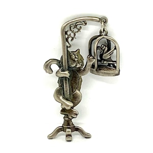 Vintage brooch, Cat brooch, Jonette Jewelry, unique Brooch, 80&#39;s pewter brooch, Midcentury brooch, Vintage Jewellery, Collectables, Brooches