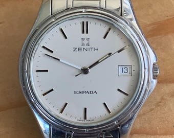 Vintage Zenith Espada Quartz Watch - Swiss Made Gents Watch - Etsy