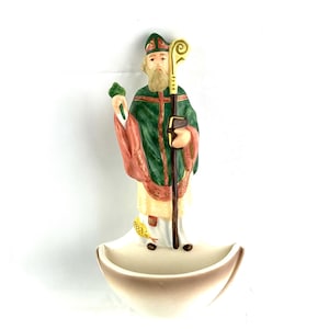 Vintage Goebel Saint Patrick Holy Water Font - Irish Christian Decor