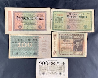 1922年ドイツ1000マルク紙幣 – ワイマール共和国ハイパーインフレ時代