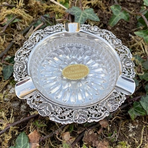 Vintage Christoph Widmann Ashtray: 835 Silver & Crystal, 1930s German