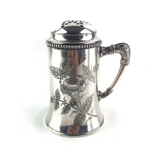 Antique Wilcox Silver Plate Sugar Shaker: Floral Embossed Tableware