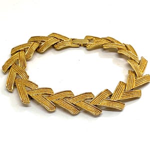 Vintage Gold Tone Link Bracelet: Mid Century Costume Jewelry