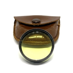 Vintage Carl Zeiss Jena Yellow Filter: 28.5mm Rollei TLR Camera Lens