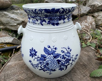 Antique planter, large Victorian planter, W T Copeland and son, Ceramic planter, Blue and white, Home and Living, Planters, Indoor planter