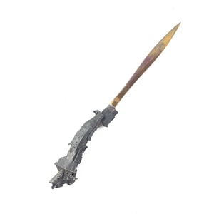 WWI Trench Art Brieföffner: Granatsplitter & Bronzeklinge