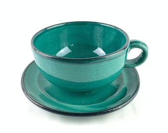 Vintage Gunther Lambert Latte Cup and Saucer: 70s Italian Designer Mug
