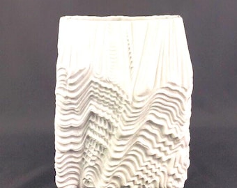 Vintage Rosenthal Vase: Martin Freyer Mid-Century Porcelain Wave Design