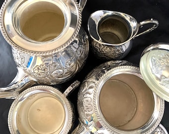Victorian Silver Plated Tea Set: John Turton Sheffield, Hand