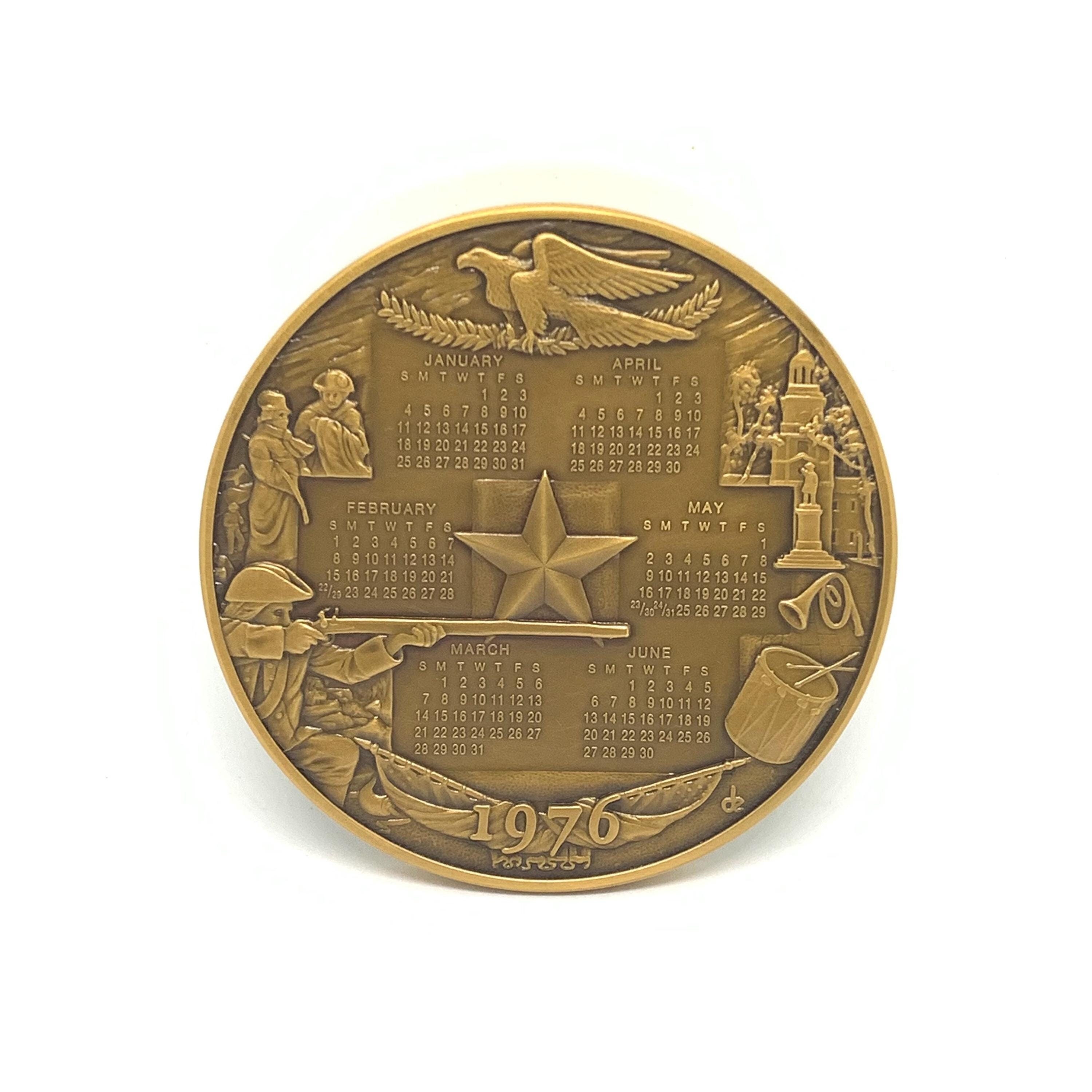 1976 Bicentennial Bronze Medal: American Independence Calendar by