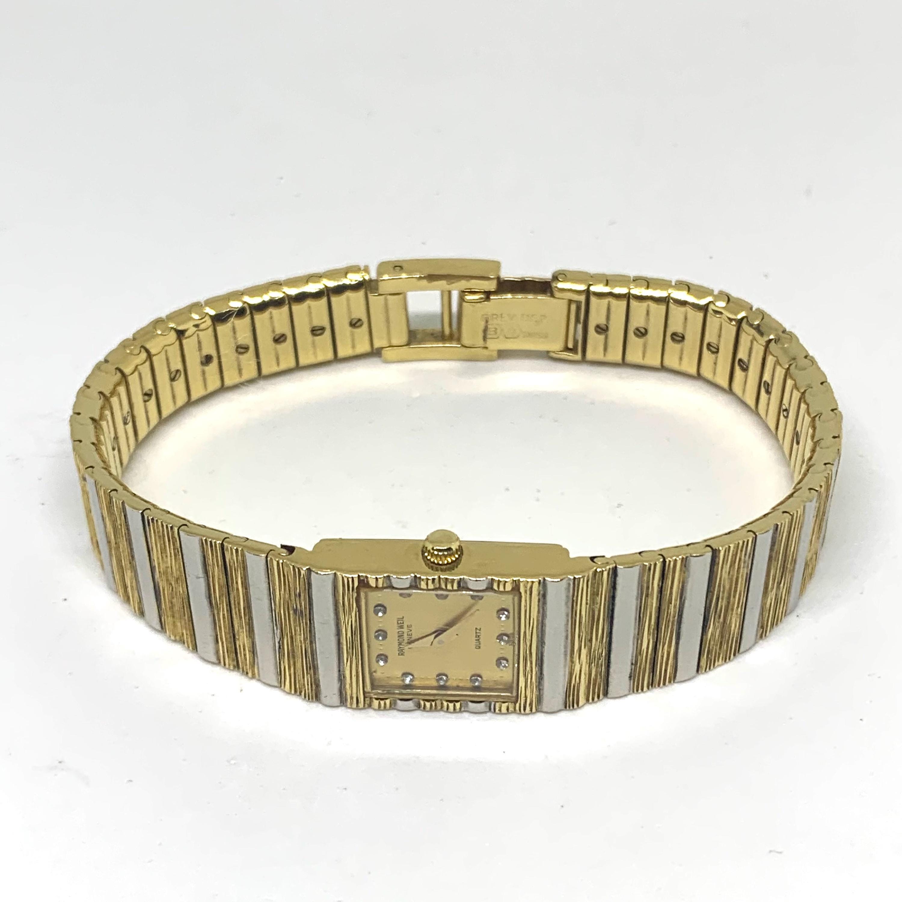 Vintage Raymond Weil Ladies Watch: 18k Gold Plated Swiss 