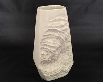 Mid Century Modern Porcelain Vase: Alboth Kaiser German Fossil Rock Vase