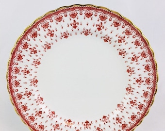 Vintage Spode Bone China Plate: Fleur De Lys, Gold Trim (8 inch)