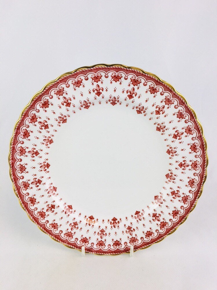 『アツうー特価』　Spode 『Fleur de Lys Red』　大皿　6枚 アツうー特価』 Spode 『Fleur de Lys Red』 大皿 6枚