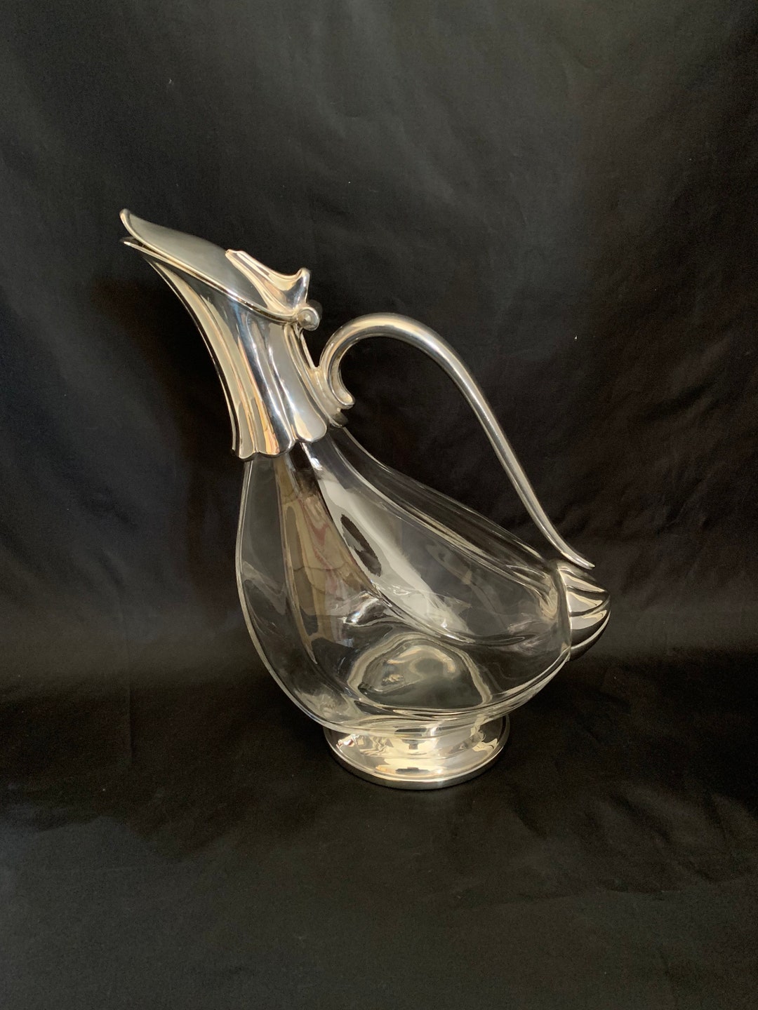 Vintage Decanter, Wine Decanter, Duck Decanter, Crystal Decanter
