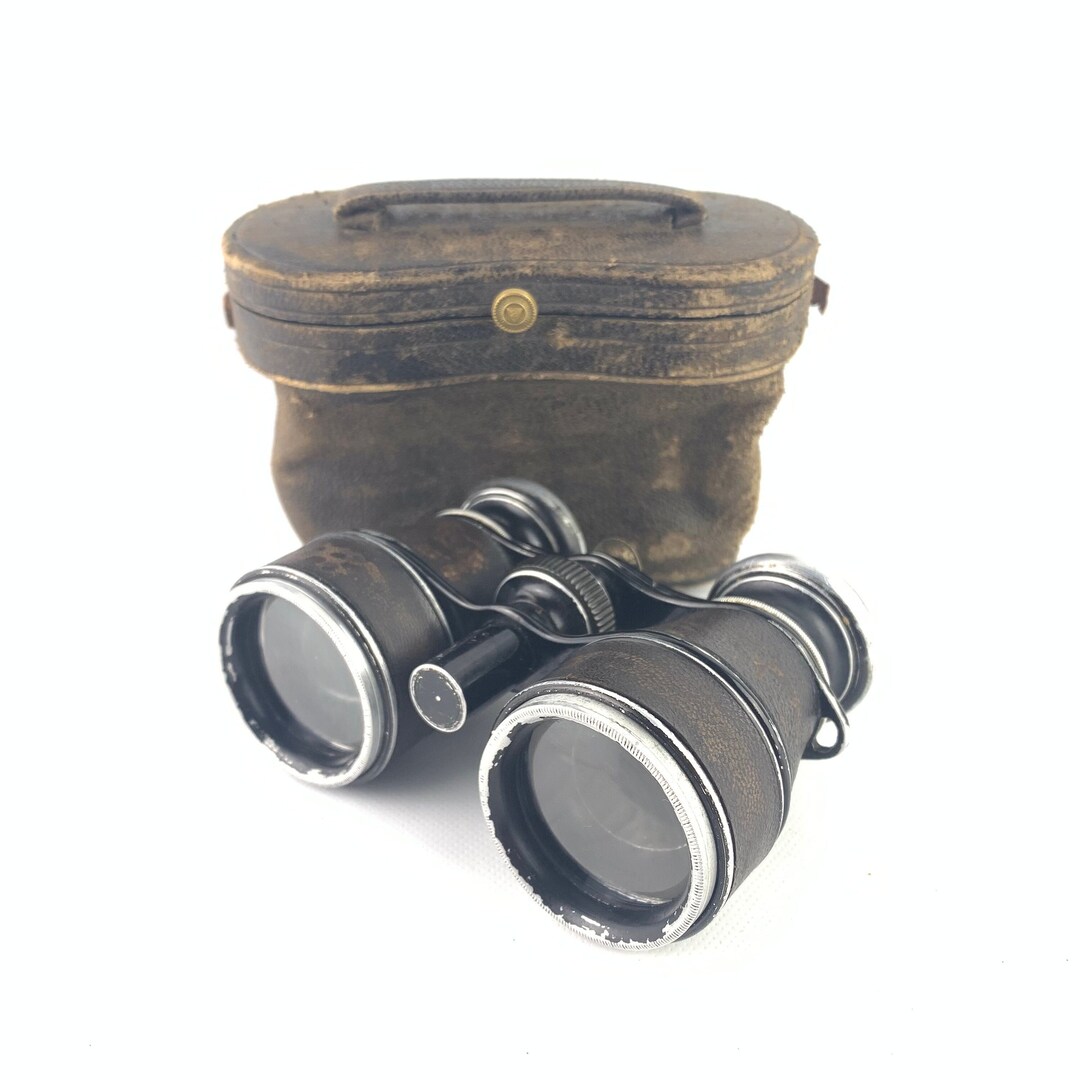 Antique Opera Glasses: Jena German Binoculars With Case - Main Image
