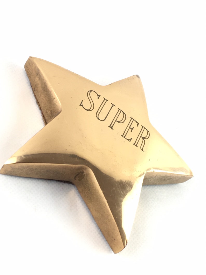 Brass Paperweight Brass Star Vintage Brass Star Etsy