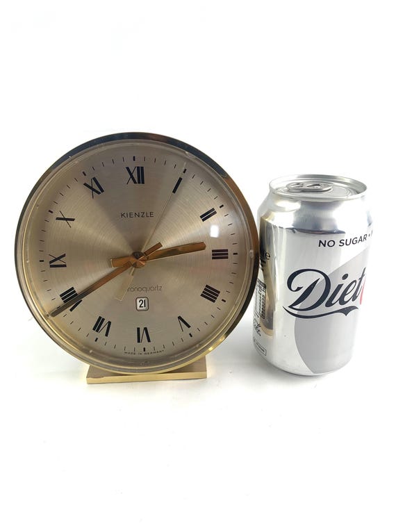 Vintage Kienzle Chronoquartz Desk Clock, German Brass, 1970s - Etsy