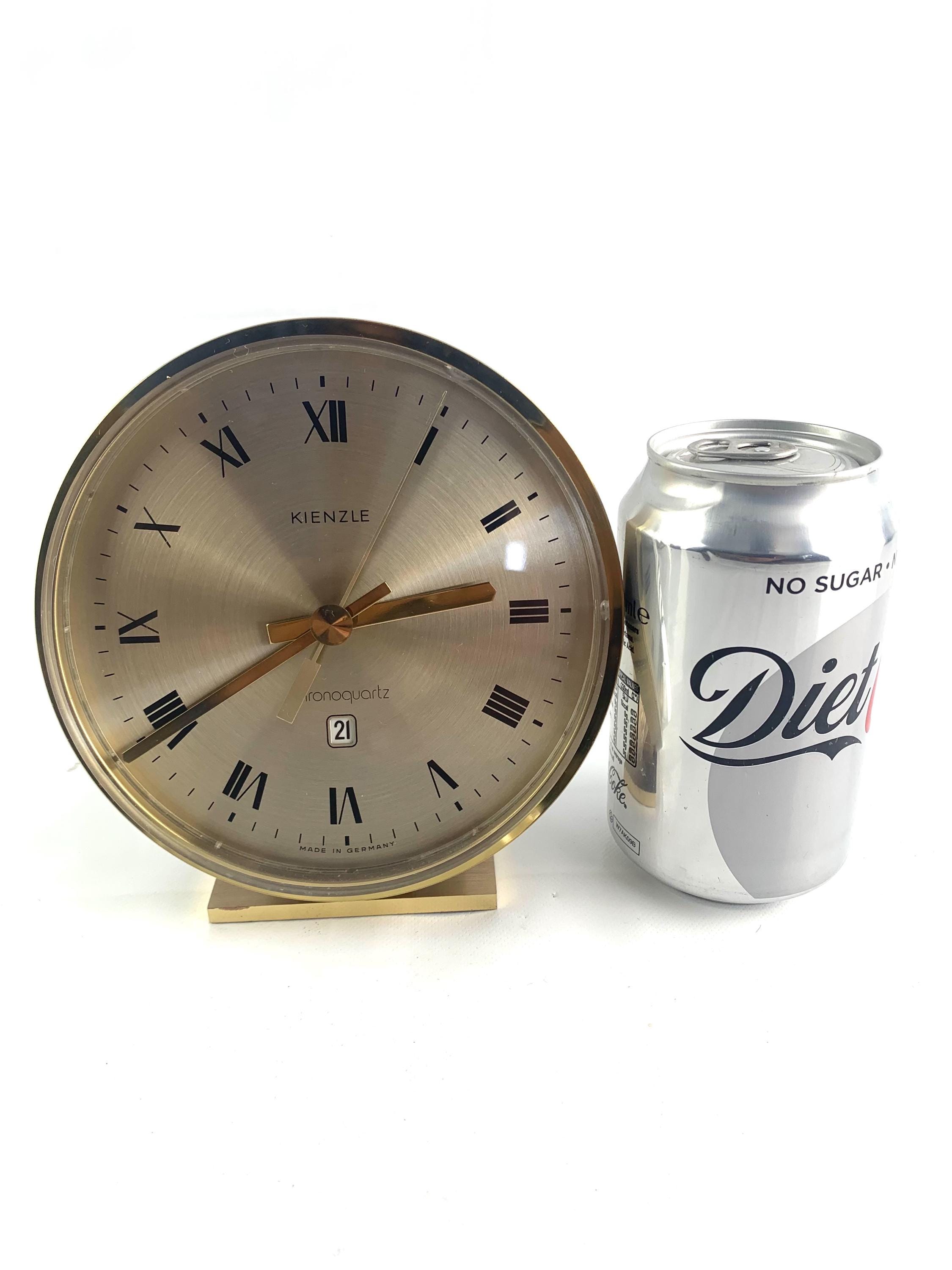 Vintage Kienzle Chronoquartz Desk Clock, German Brass, 1970s - Etsy