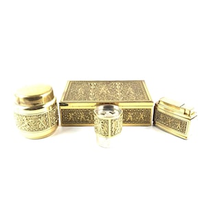 Set da fumo, Erhard e Söhne, tabacco vintage, scatola per sigari tedesca, distributore di sigarette, accendino, portacandele, humidor, tabacco