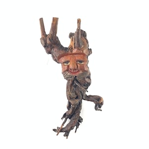 Vintage tree spirit carving, Wooden carving, Wood spirit, hand carved, rustic,  Art and collectables, Home Decor, Wall decor, Wall hangings