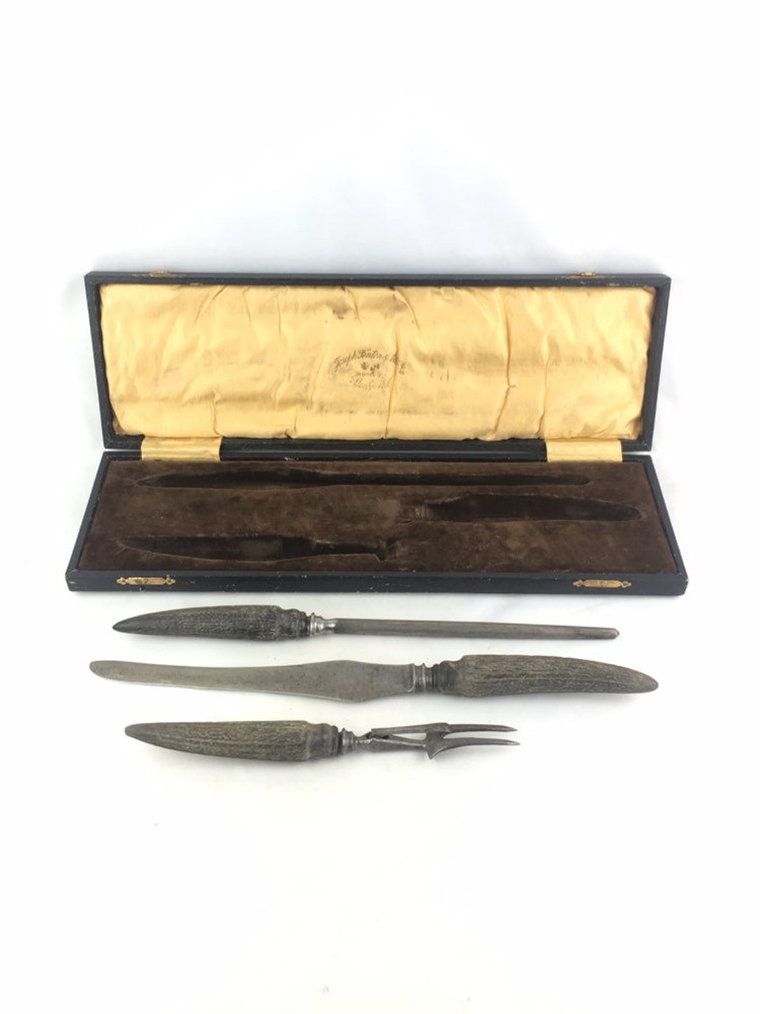Antique Carving Set, Victorian Carving Set, British Carving Set, Joseph Fenton and Sons