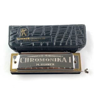 Vintage Harmonica, Hohner Chromonika I, Key C, Hohner harmonica, vintage music instrument, harmonica, German harmonica, Music, Woodwinds