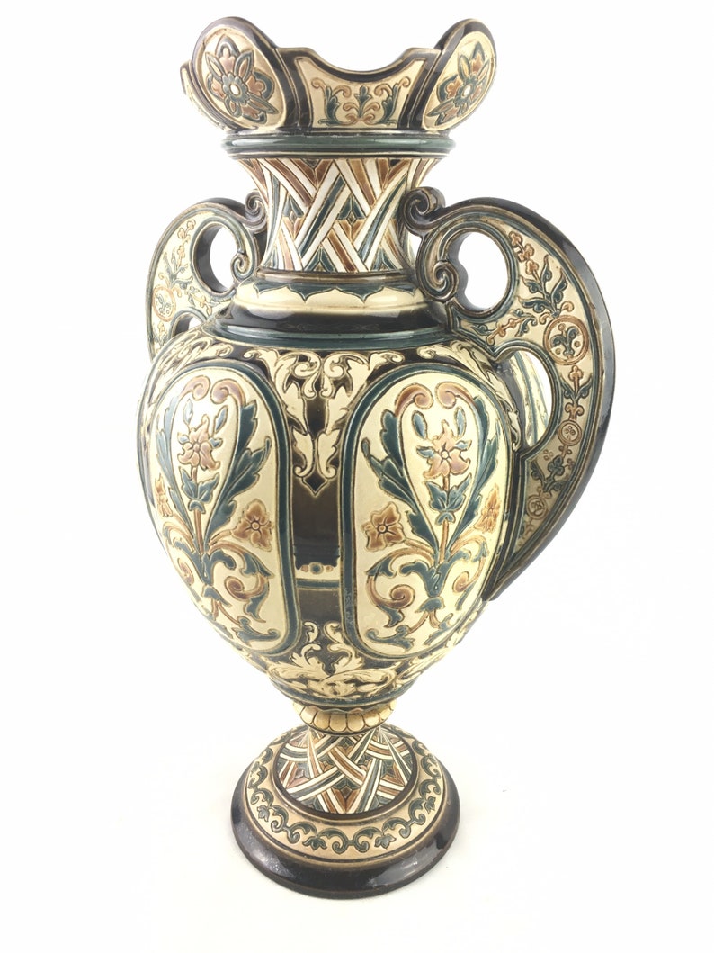 Rare Antique Majolica Vase Gerbing & Stephan Austrian Vase Etsy