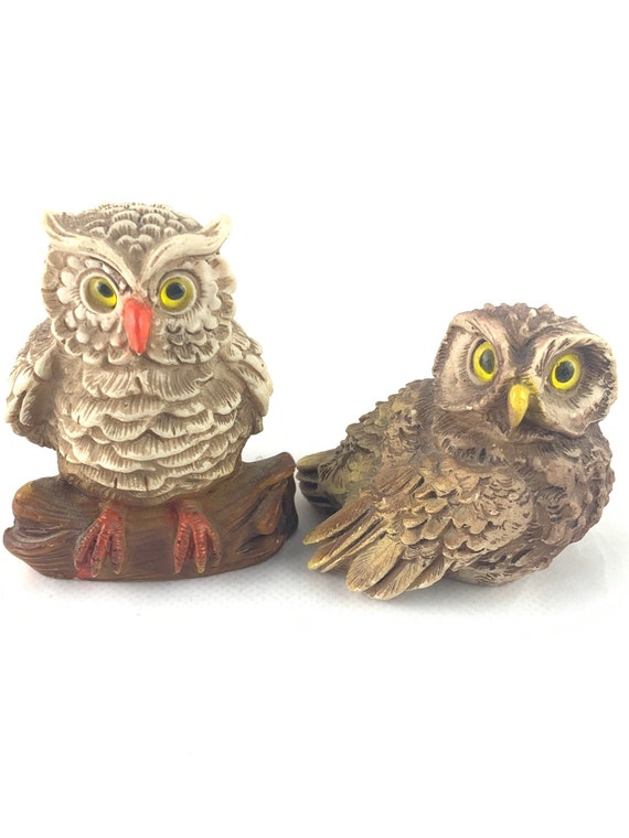 Cerriniのフクロウの置物：イタリア製ヴィンテージ樹脂製鳥 - Etsy 日本