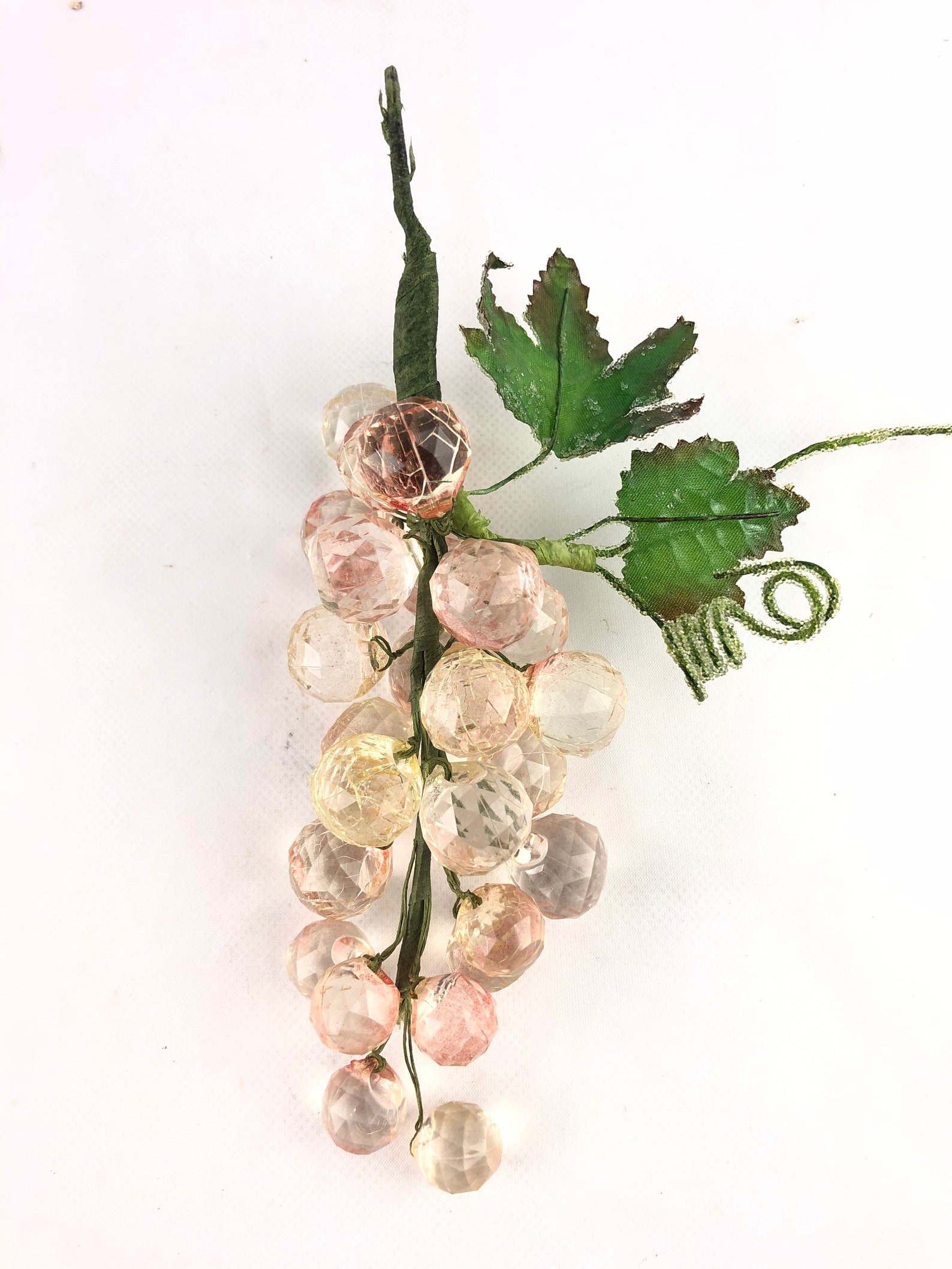 Vintage Crystal grapes Pink crystal Decorative grapes Etsy