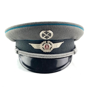 Vintage visor hat, East German hat, Air force, Officers hat, Army cap, NVA, DDR, Vintage collectables, Military hat, Memorabilia, Militaria